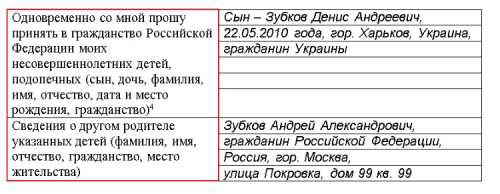 Бланки заявлений о приеме в гражданство Российской Федерации